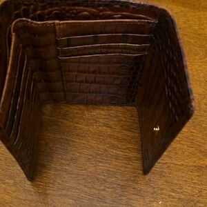 Brahmin Rich Brown Crocodile Card Holder